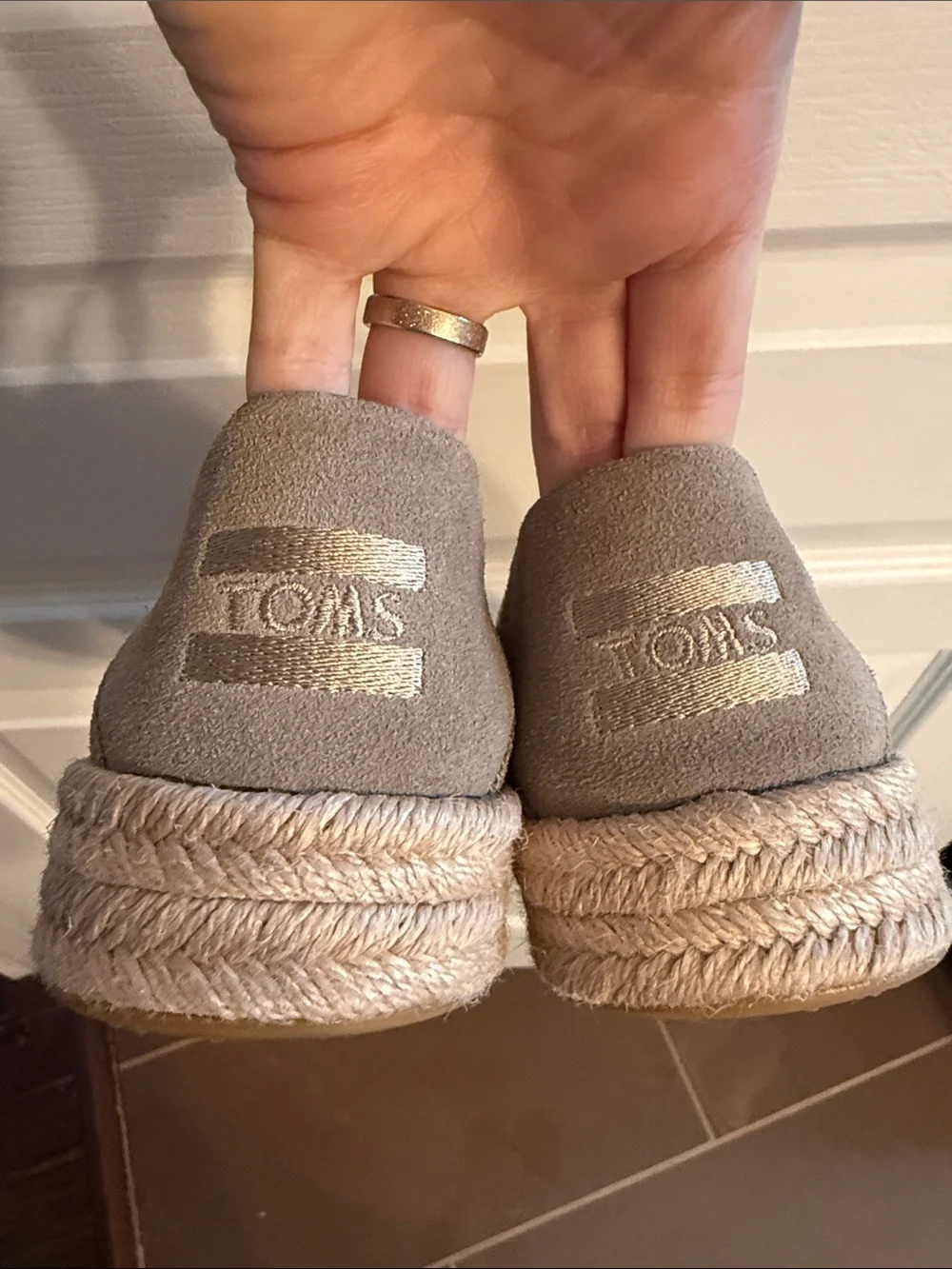 TOMS Carolina Taupe Suede Espadrille